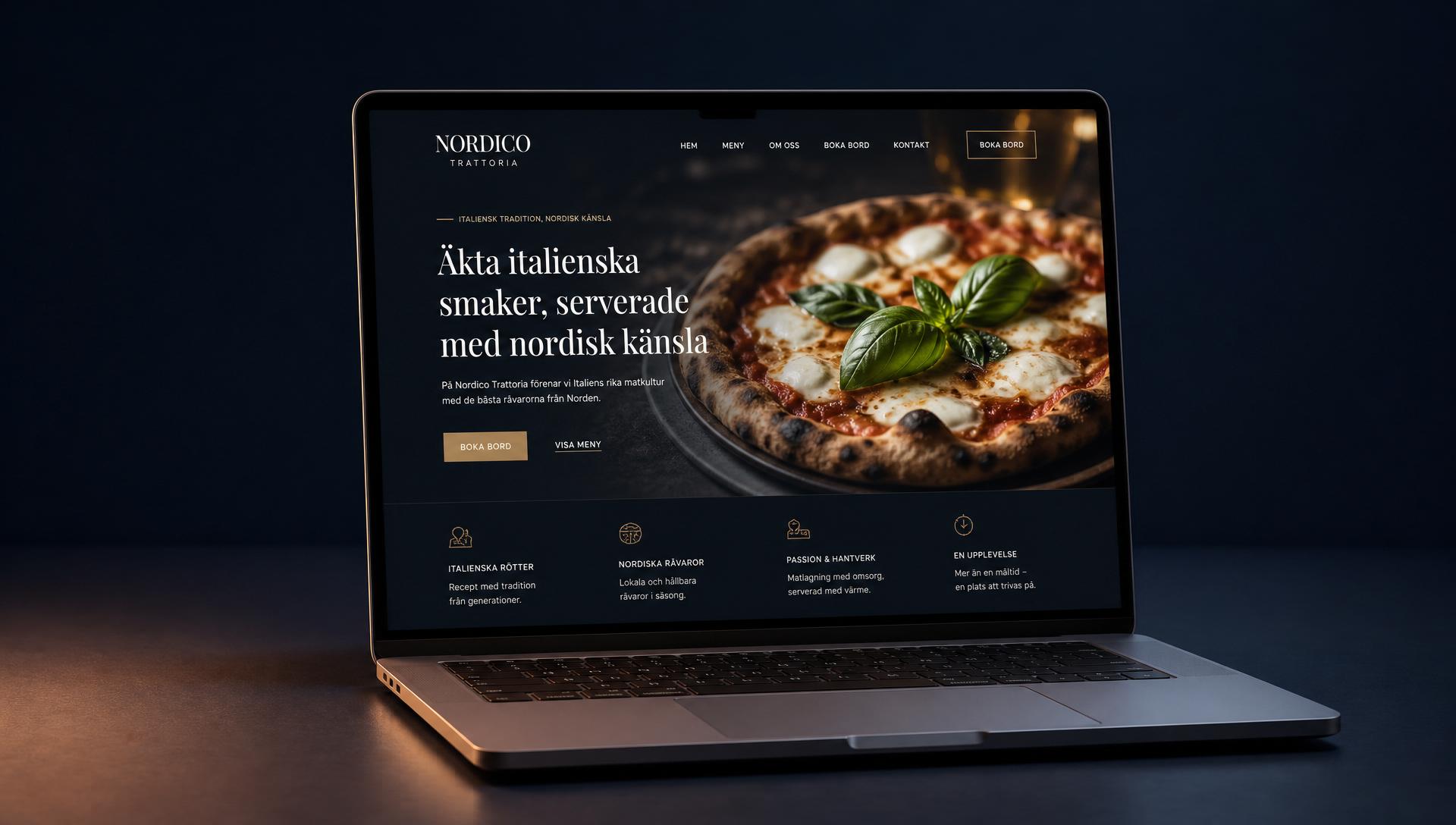 Modern restauranghemsida